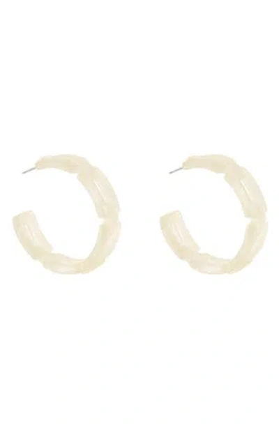 Zaxie By Stefanie Taylor Silv Lucite Hoop Earrings In Ivory