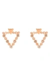 Zaxie By Stefanie Taylor Triangle Crystal Earrings In Gold