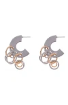 Zaxie By Stefanie Taylor Two-tone Hoop Earrings In Two Tone