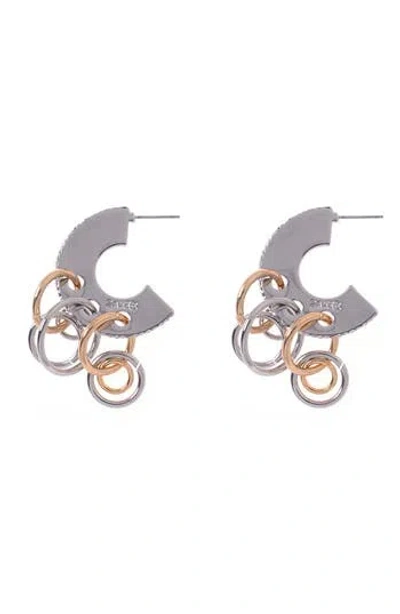 Zaxie By Stefanie Taylor Two-tone Hoop Earrings In Two Tone