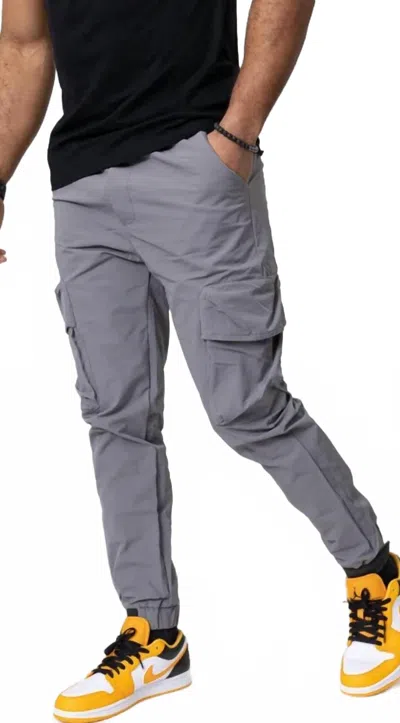Zayne Paris Men's Cargo Joggers In Light Grey In Gray
