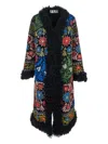 Zazi Vintage Floral-embroidered Coat In Multi