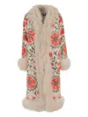 Zazi Vintage Floral-embroidered Coat In Neutral