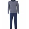 Zd Zero Defects Blue Men's Long Modal Pyjamas Gentle - Navy In Red