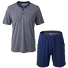 Zd Zero Defects Blue Men's Short Modal Pyjamas Leios - Navy In Multi