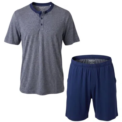 Zd Zero Defects Blue Men's Short Modal Pyjamas Leios - Navy In Multi