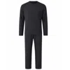 Zd Zero Defects Grey Men's Long Modal Pyjamas Damier - Graphite In Black