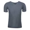 Zd Zero Defects Men's Grey Ranglan V-neck T-shirt - Premium Egyptian Cotton - Color Graphite In Grey