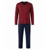 Zd Zero Defects Men's Long Modal Pyjamas Crest - Burgundy In Multi