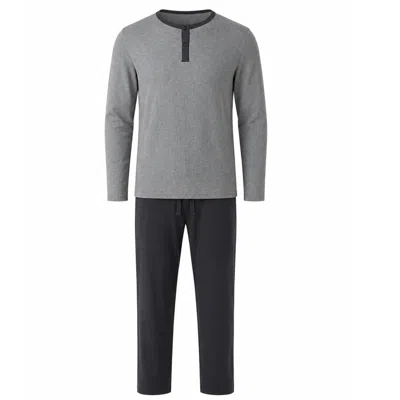 Zd Zero Defects Men's Long Modal Pyjamas Max - Grey In Animal Print
