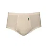 Zd Zero Defects Men's Neutrals Senior Fly Front Briefs – Premium Egyptian Cotton Comfort - Beige In Beige