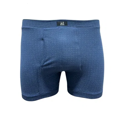 Zd Zero Defects Men's Popeye Fly Front Boxer – Nautical Print & Ergonomic Fit – Color Atlantic Blue
