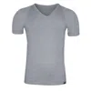 Zd Zero Defects Men's Ranglan V-neck T-shirt - Premium Egyptian Cotton - Color Grey In Grey