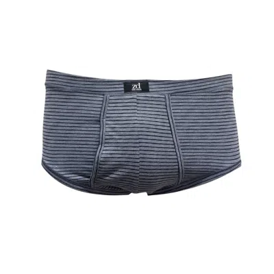 Zd Zero Defects Men's Sailor Fly Front Brief – Striped Print & Comfortable Fit – Color Navy Blue