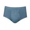 Zd Zero Defects Men's Saturno Fly Front Brief – Natural Comfort Soy Fiber - Color Denim Blue In Blue