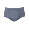Zd Zero Defects Men's Senior Fly Front Briefs – Premium Egyptian Cotton Comfort - Color Denim Blue In Blue