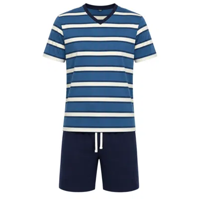 Zd Zero Defects Men's Short Modal Pyjamas Silva - Navy In Blue