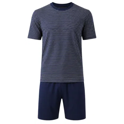 Zd Zero Defects Men's Short Modal Pyjamas Suihei - Navy In Blue