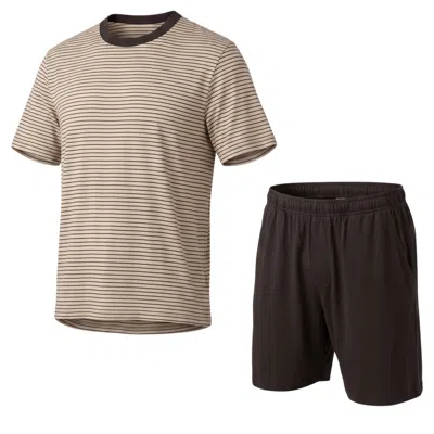 Zd Zero Defects Men's Short Pyjamas Modal Suihei - Lead Grey In Multi