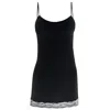 Zd Zero Defects Women's Afrodita Cuff Lace Spaghetti Top – Soy Fiber Comfort - Color Black In Black