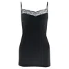 Zd Zero Defects Women's Afrodita Lace Spaghetti Top V-neck – Silky Softness & Breathability - Color Black In Black