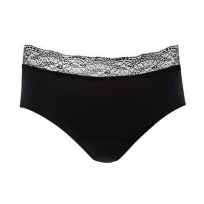 ZD ZERO DEFECTS WOMEN'S ATENEA HIGH-WAIST LACE BRIEF – SOFTNESS WITH SOY FIBER - COLOR BLACK