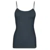 Zd Zero Defects Women's Grey Afrodita Spaghetti Top Soy Fiber - Ultra-soft Comfort - Color Graphite In Grey