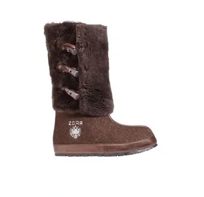 Pre-owned Zdar Aliona Coffee Winter Boots Size 6, 7, 8, 9, 10 Available- Brand In Brown