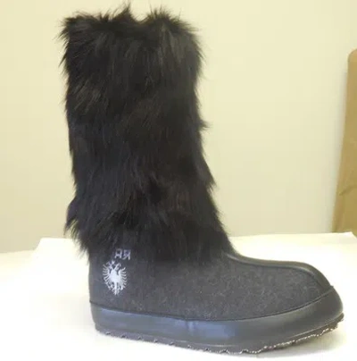 Pre-owned Zdar Nikita Natural Fox Fur Black Boots Size 6, 7, 8, 9, 10 Available- Brand