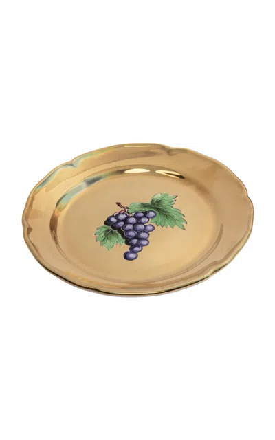 Z.d.g. By Zoë De Givenchy - Fruits D'or Salad/dessert Plate; Grape - Multi In Brown