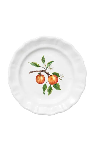 Z.d.g. By Zoë De Givenchy - Le Potager Du Roi Les Fruits Salad/dessert Plate; Apple - Multi In White