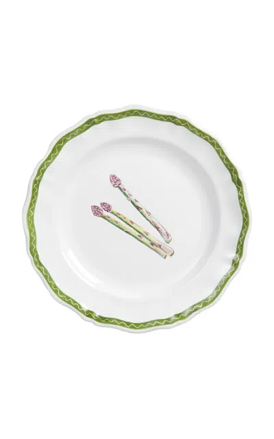 Z.d.g. By Zoë De Givenchy - Le Potager Du Roi Les Légumes Salad/dessert Plate; Asparagus - Green