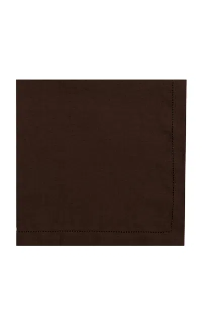 Z.d.g. By Zoë De Givenchy - Pulled Thread Dinner Napkin; Chocolate - Brown