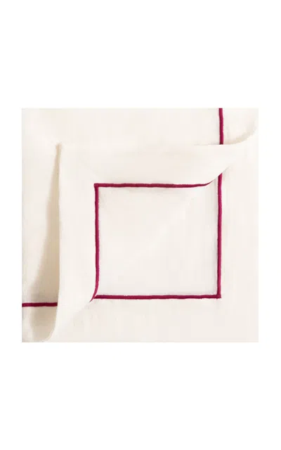 Z.d.g. By Zoë De Givenchy - Soft Linen Cord Napkin; Begonia - Purple In Neutral