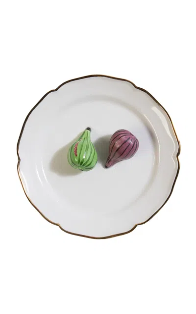 Z.d.g. By Zoë De Givenchy - Trompe L'œil Décorative Plate; Fig - Multi In White