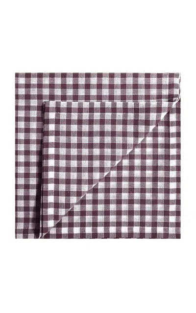 Z.d.g. By Zoë De Givenchy - Vichy Napkin; Aubergine - Purple In Multi