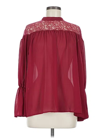 Pre-owned Zeagoo 3/4 Sleeve Blouse In Burgundy