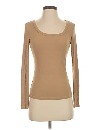 Pre-owned Zeagoo 3/4 Sleeve T-shirt In Brown