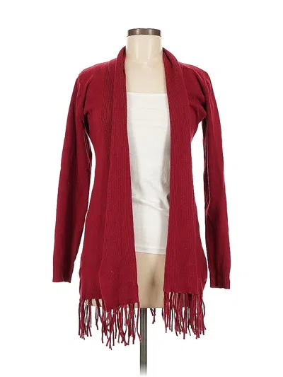 Pre-owned Zeagoo Cardigan Sweater In Burgundy