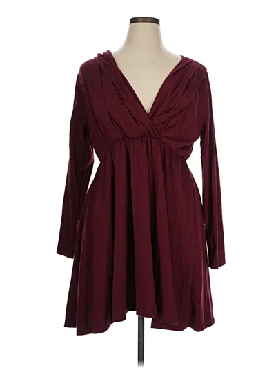 Pre-owned Zeagoo Casual Dress In Burgundy