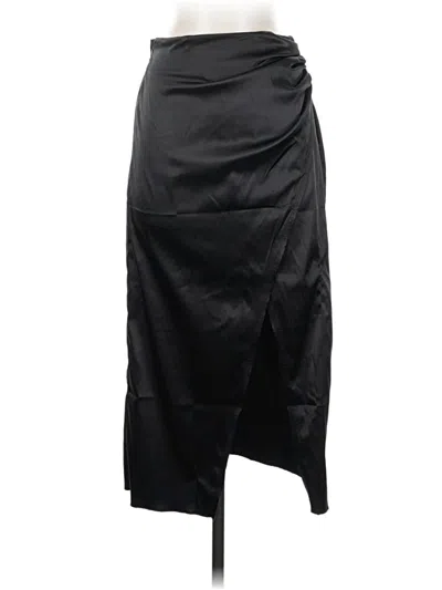 Pre-owned Zeagoo Faux Leather Skirt In Black