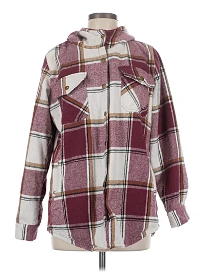 Pre-owned Zeagoo Fleece Jacket In Burgundy