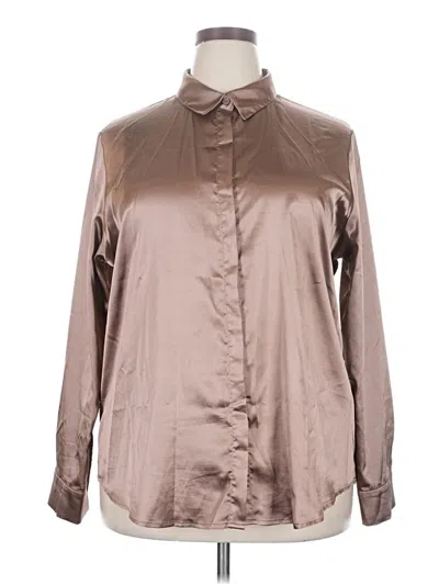 Pre-owned Zeagoo Long Sleeve Blouse In Brown