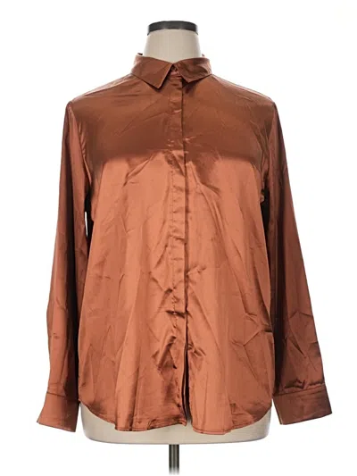 Pre-owned Zeagoo Long Sleeve Blouse In Brown