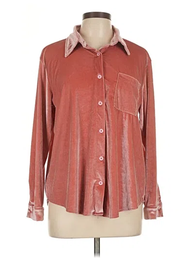 Pre-owned Zeagoo Long Sleeve Blouse In Burgundy