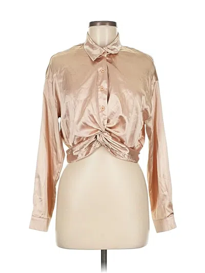 Pre-owned Zeagoo Long Sleeve Blouse In Gold