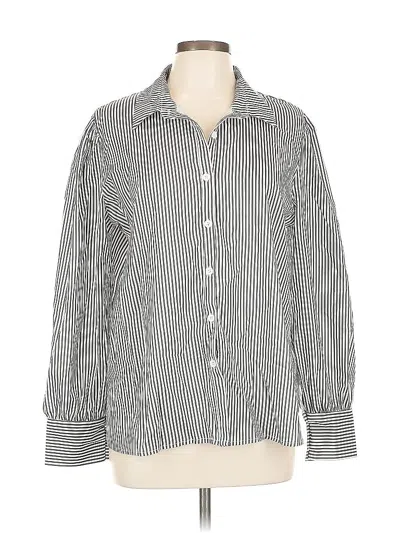 Pre-owned Zeagoo Long Sleeve Blouse In Gray
