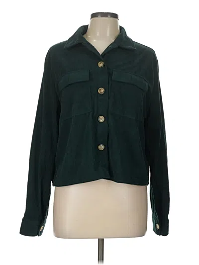 Pre-owned Zeagoo Long Sleeve Blouse In Green