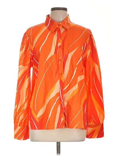 Pre-owned Zeagoo Long Sleeve Blouse In Orange