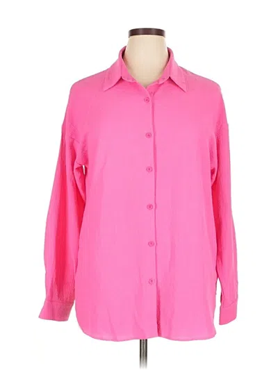 Pre-owned Zeagoo Long Sleeve Blouse In Pink